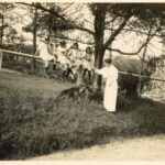 Principle Minnie Roseby with four students, c. 1916